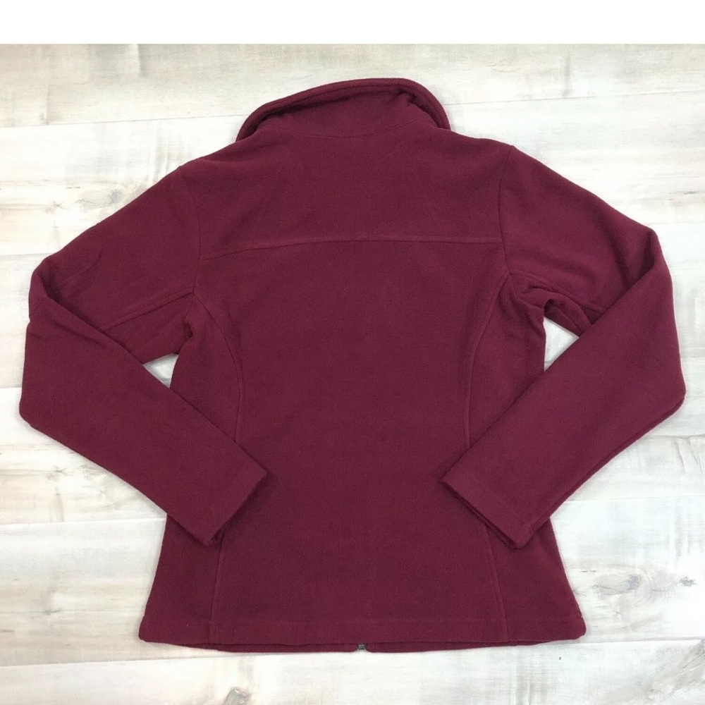 Columbia Jacket Fleece Lightweight Zip Up Burgundy - Picture 6 of 8